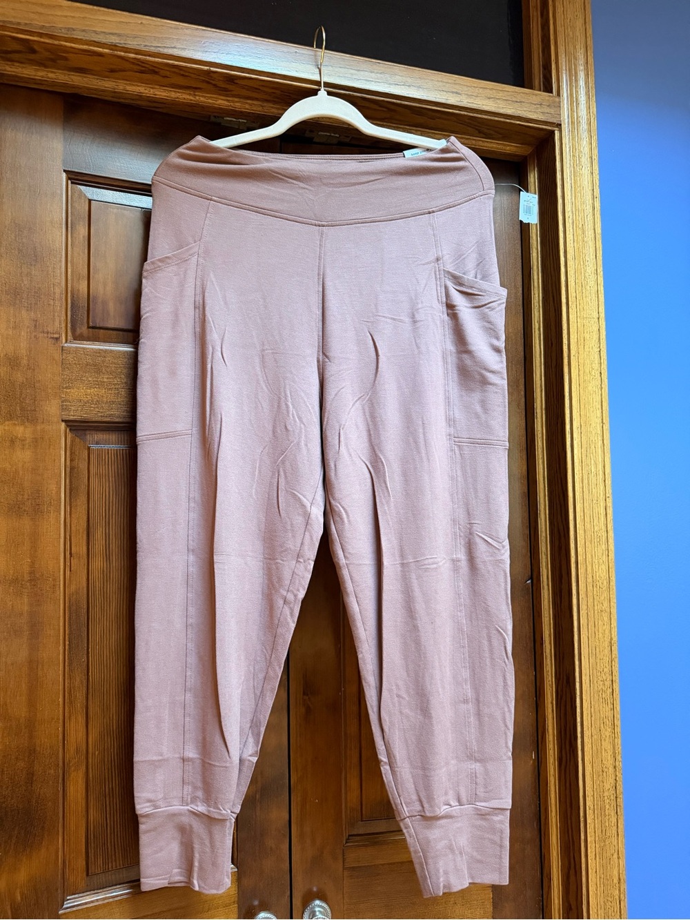 Old Navy Women's High-Waisted French Terry Jogger Pants in Dusty Rose Pink